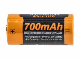 Akumulator Fenix USB ARB-L16UP (16340 RCR123 700 mAh 3,6 V) 