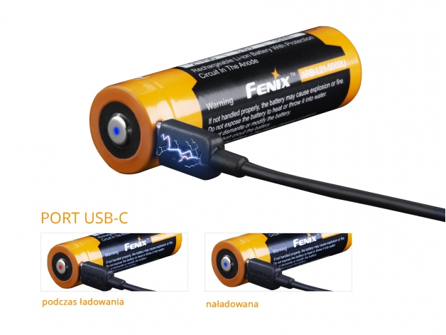 Akumulator Fenix USB ARB-L21U (21700 5000 mAh 3,6 V) - Zdjęcie
