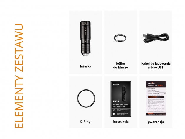 Fenix E02R LED flashlight black - Photo