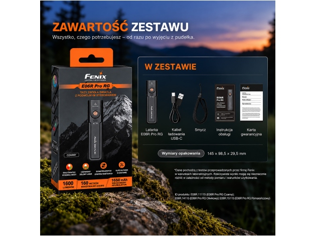 Fenix E06R PRO RG LED flashlight black - Photo