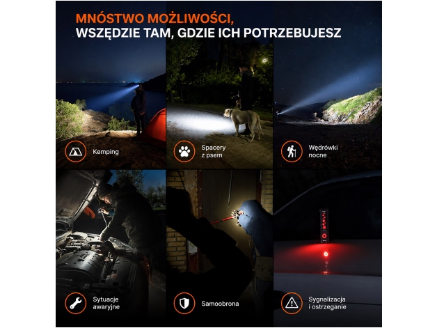 Fenix E08R EU LED flashlight black - Photo