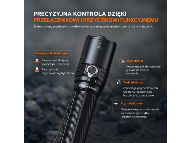Fenix TK15R LED tactical flashlight - Photo
