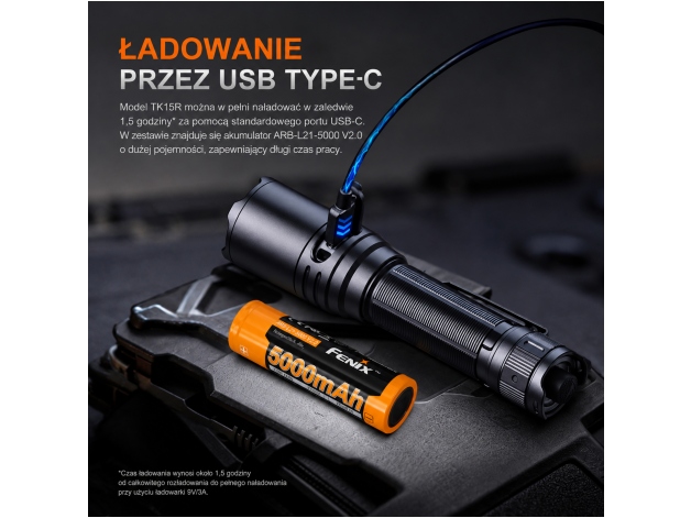 Fenix TK15R LED tactical flashlight - Photo