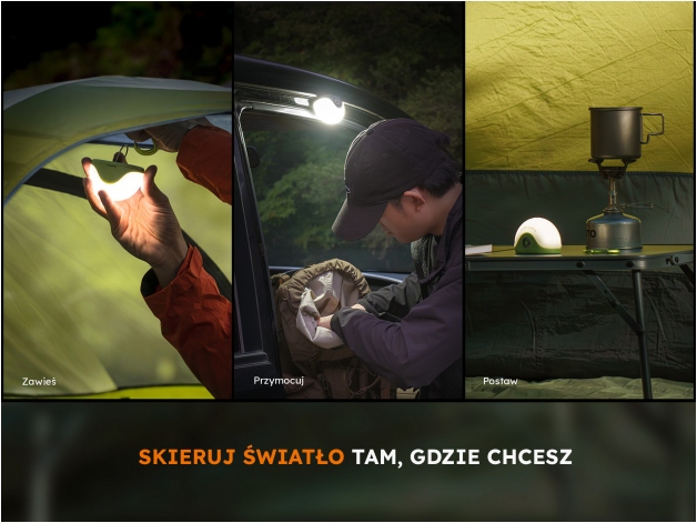 Lampa kempingowa Fenix CL20R V2.0 zielona - Zdjęcie