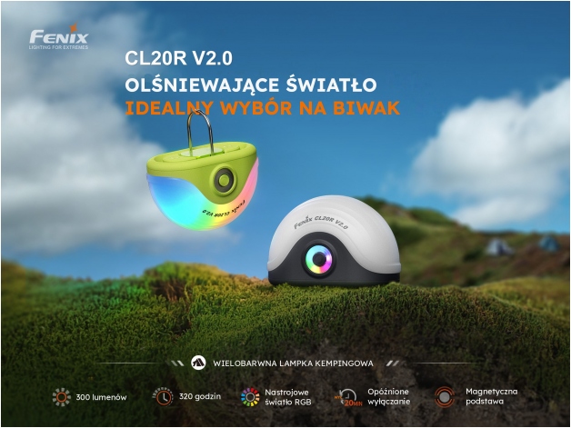 Lampa kempingowa Fenix CL20R V2.0 zielona - Zdjęcie