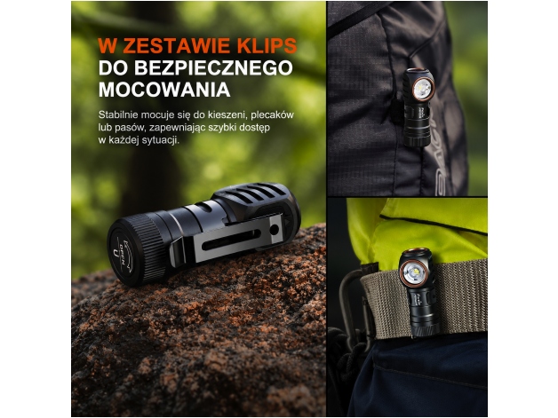 Latarka czołowa Fenix HM53R czarna - Zdjęcie