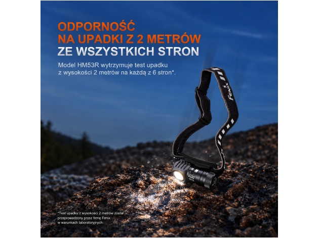 Latarka czołowa Fenix HM53R czarna - Zdjęcie