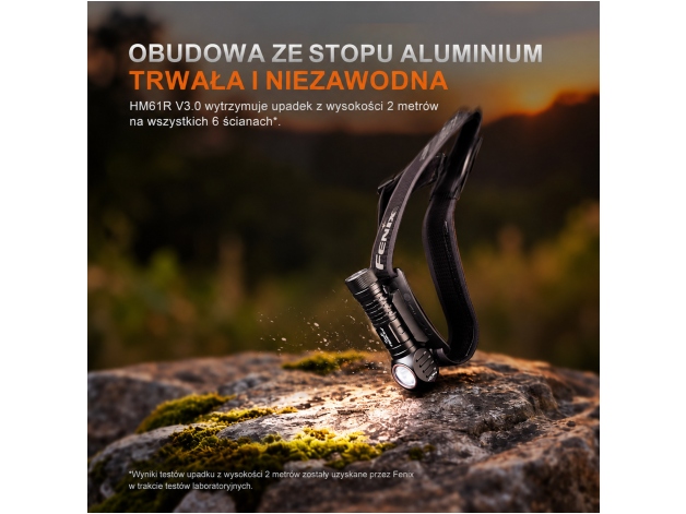 Latarka czołowa Fenix HM61R V3.0 z akumulatorem ARB-L18-3400 mAh - Zdjęcie