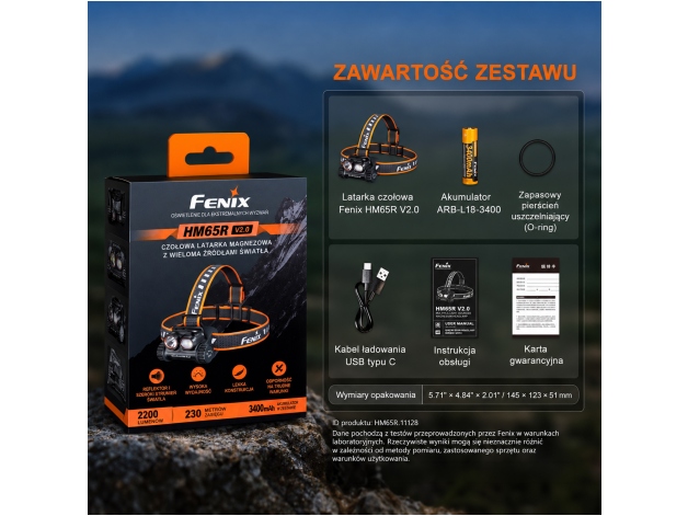 Latarka czołowa Fenix HM65R V2.0 - Zdjęcie