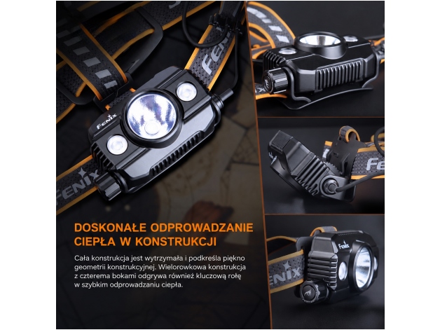 Latarka czołowa Fenix HP30R V2.0 czarna - Zdjęcie
