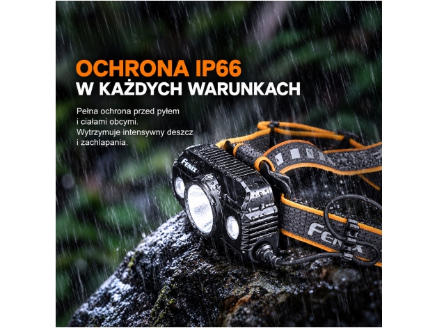 Latarka czołowa Fenix HP30R V2.0 czarna - Zdjęcie