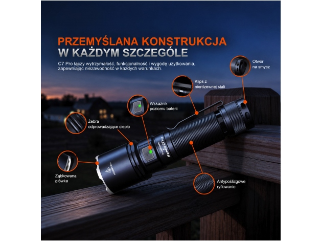 Latarka LED Fenix C7 PRO - Zdjęcie