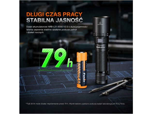 Latarka LED Fenix C7 V2.0 czarna - Zdjęcie