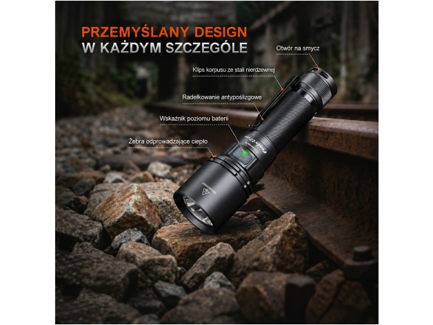 Latarka LED Fenix C7 V2.0 czarna - Zdjęcie