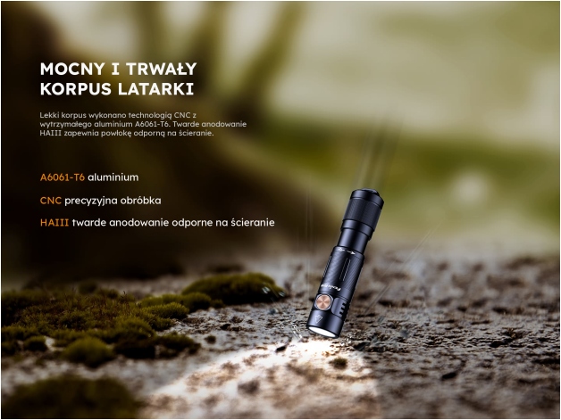 Latarka LED Fenix E05R czarna - Zdjęcie