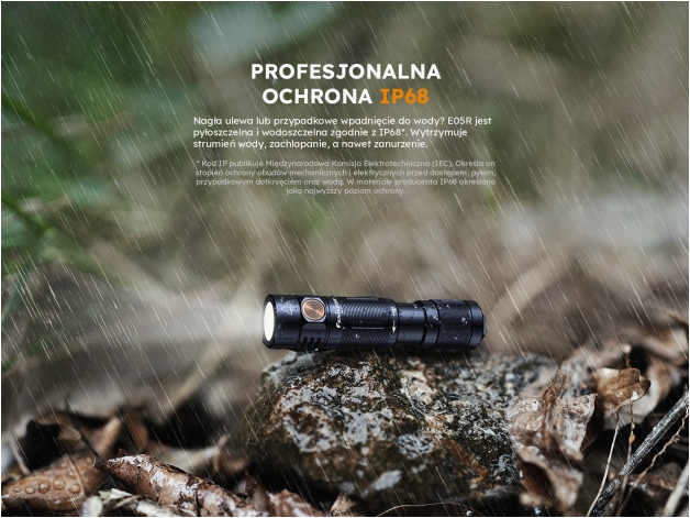 Latarka LED Fenix E05R czarna - Zdjęcie