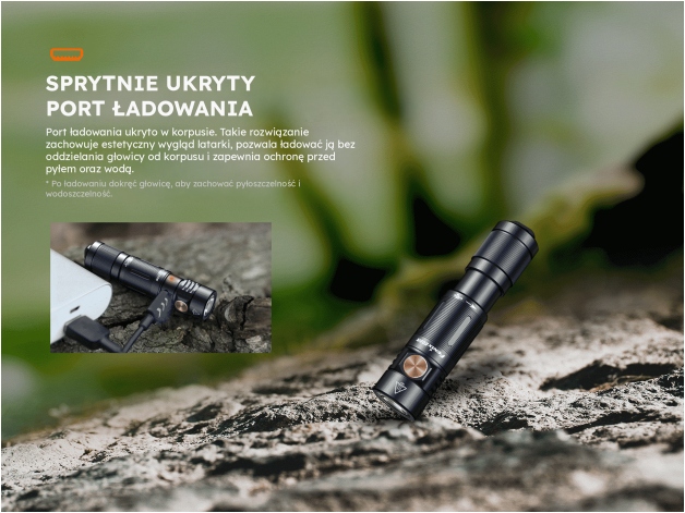 Latarka LED Fenix E05R czarna - Zdjęcie