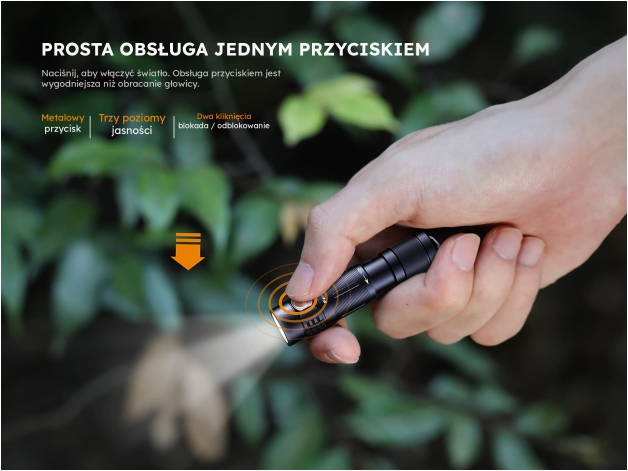 Latarka LED Fenix E05R czarna - Zdjęcie