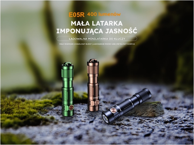 Latarka LED Fenix E05R czarna - Zdjęcie