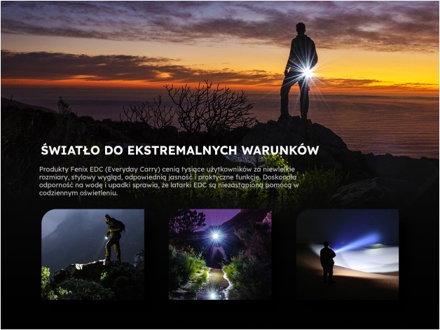 Latarka LED Fenix E05R czarna - Zdjęcie