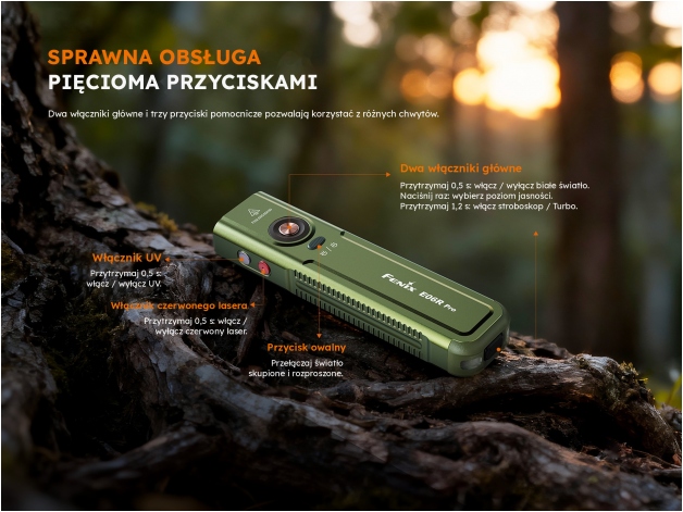 Latarka LED Fenix E06R Pro EU czarna - Zdjęcie