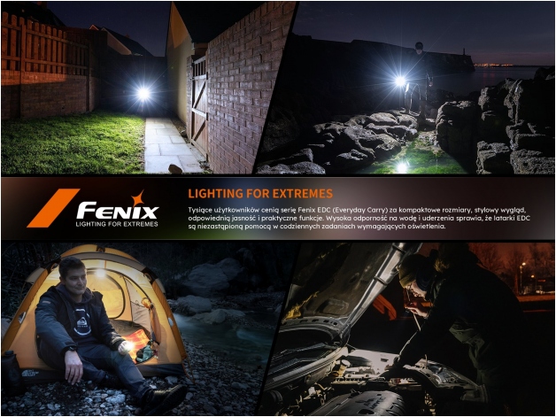 Latarka LED Fenix E06R Pro EU czarna - Zdjęcie