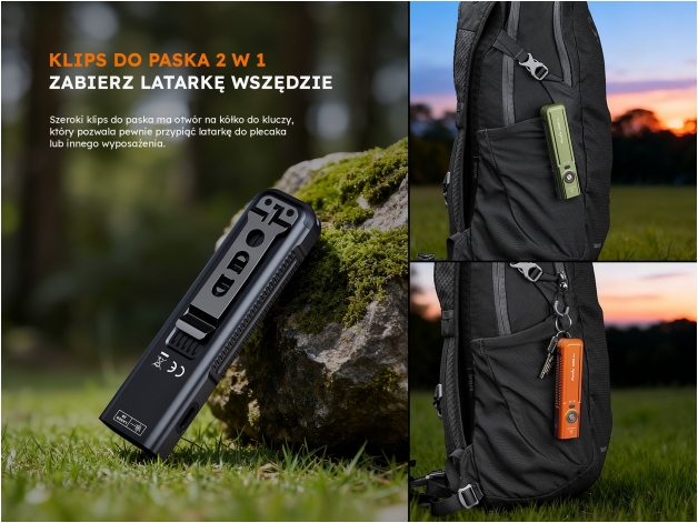 Latarka LED Fenix E06R Pro EU czarna - Zdjęcie