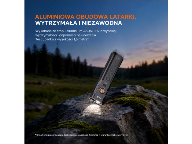 Latarka LED Fenix E08R UE czarna - Zdjęcie