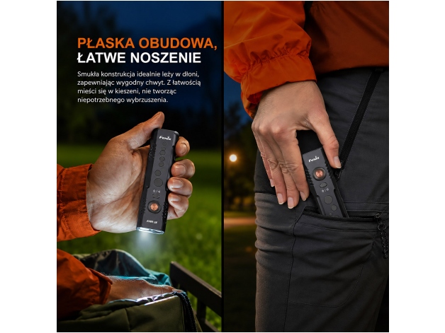 Latarka LED Fenix E08R UE czarna - Zdjęcie