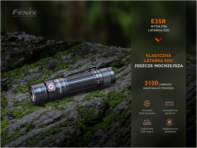 Latarka LED Fenix E35R granatowy edycja limitowana - Zdjęcie