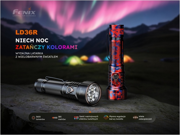 Latarka LED Fenix LD36R flame camo - Zdjęcie