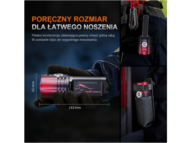 Latarka LED Fenix LR35R PRO (Koń) czarna edycja limitowana - Zdjęcie