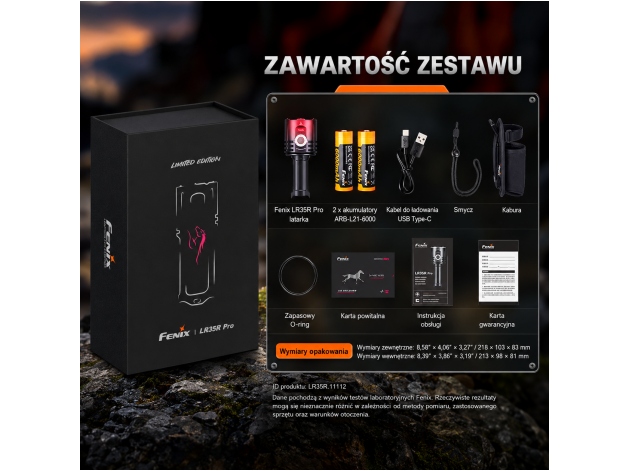 Latarka LED Fenix LR35R PRO (Koń) czarna edycja limitowana - Zdjęcie