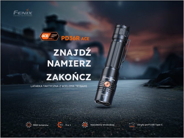 Latarka taktyczna LED Fenix PD36R ACE - Zdjęcie