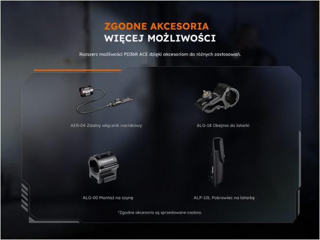 Latarka taktyczna LED Fenix PD36R ACE - Zdjęcie