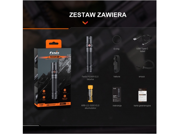 Latarka taktyczna LED Fenix PD36R V2.0 - Zdjęcie