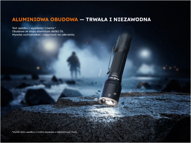 Latarka taktyczna LED Fenix TK17 czarna - Zdjęcie