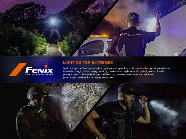 Latarka taktyczna LED Fenix TK17 czarna - Zdjęcie