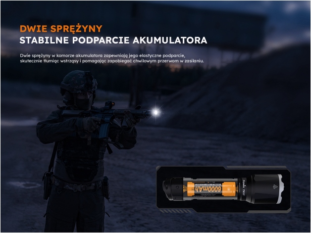 Latarka taktyczna LED Fenix TK17 khaki edycja limitowana - Zdjęcie