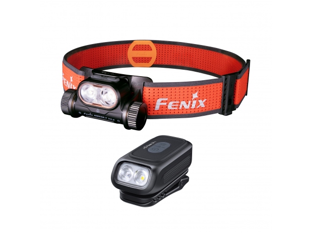 Zestaw latarek Fenix HM65R-T V2.0 czarna i E04R czarna - Zdjęcie