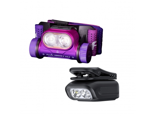 Zestaw latarek Fenix HM65R-T V2.0 nebula i E04R czarna - Zdjęcie